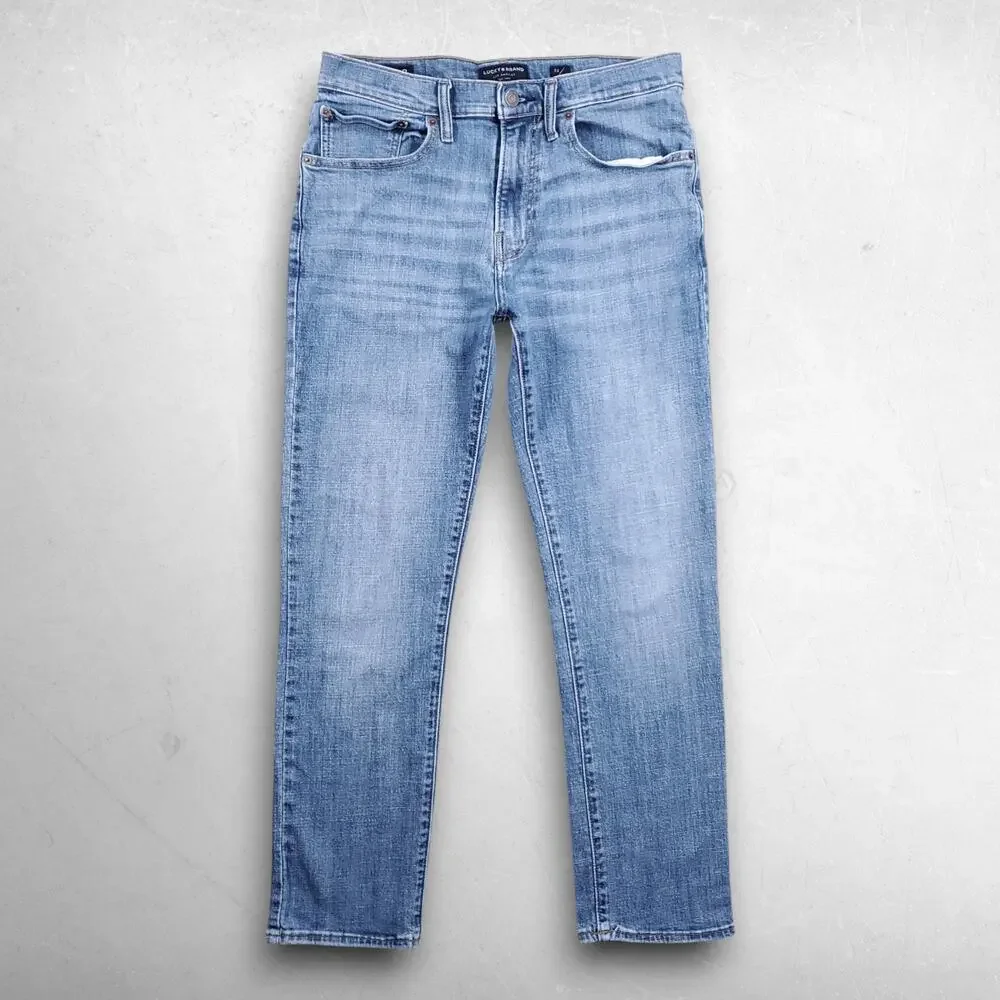 Lucky 223 Straight Jeans Men 32/30 Blue Stretch Medium Wash Y2K Normcore